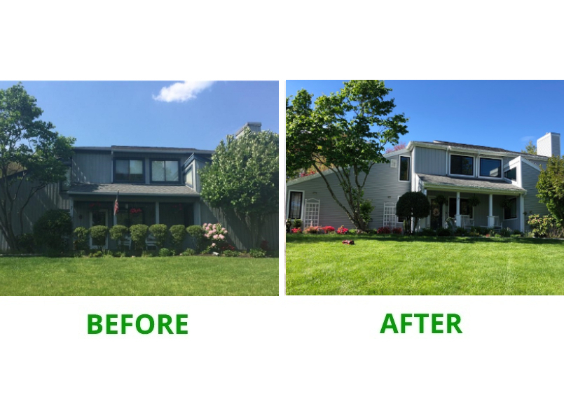 Before and After the window was replaced by Andersen 100 Series
